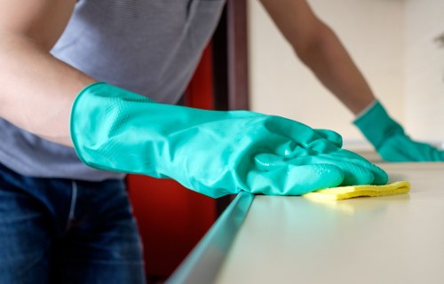 Detailed kitchen and bathroom cleaning during a TW8 move-in appointment